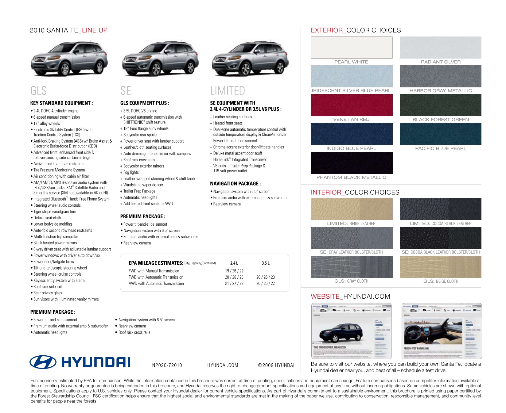 2010 Hyundai SantaFe Brochure Page 7